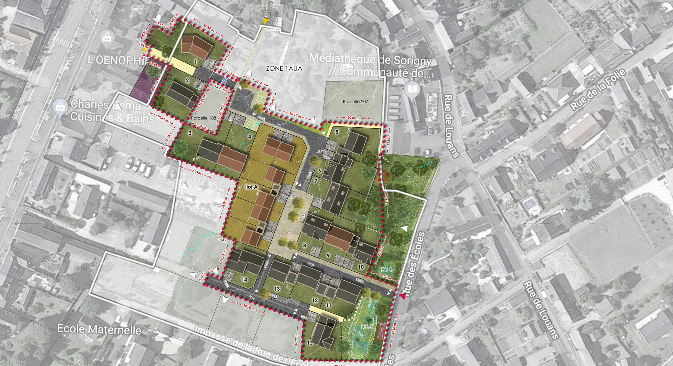 SORIGNY SECTEUR RUE DES ECOLES
